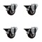 Service Caster 3'' Maroon Poly Wheel Swivel Bolt Hole Caster Set with Posi Lock Brakes, 4PK SCC-BH20S314-PPUB-MRN-PLB-4 - alternate 1